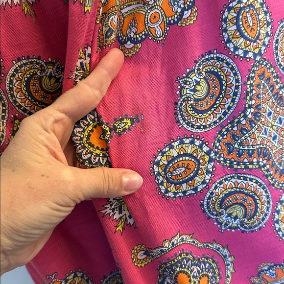 Maeve Anthropologie Pink Floral Smocked Wide Leg Jumpsuit Size medium - Picture 7 of 9